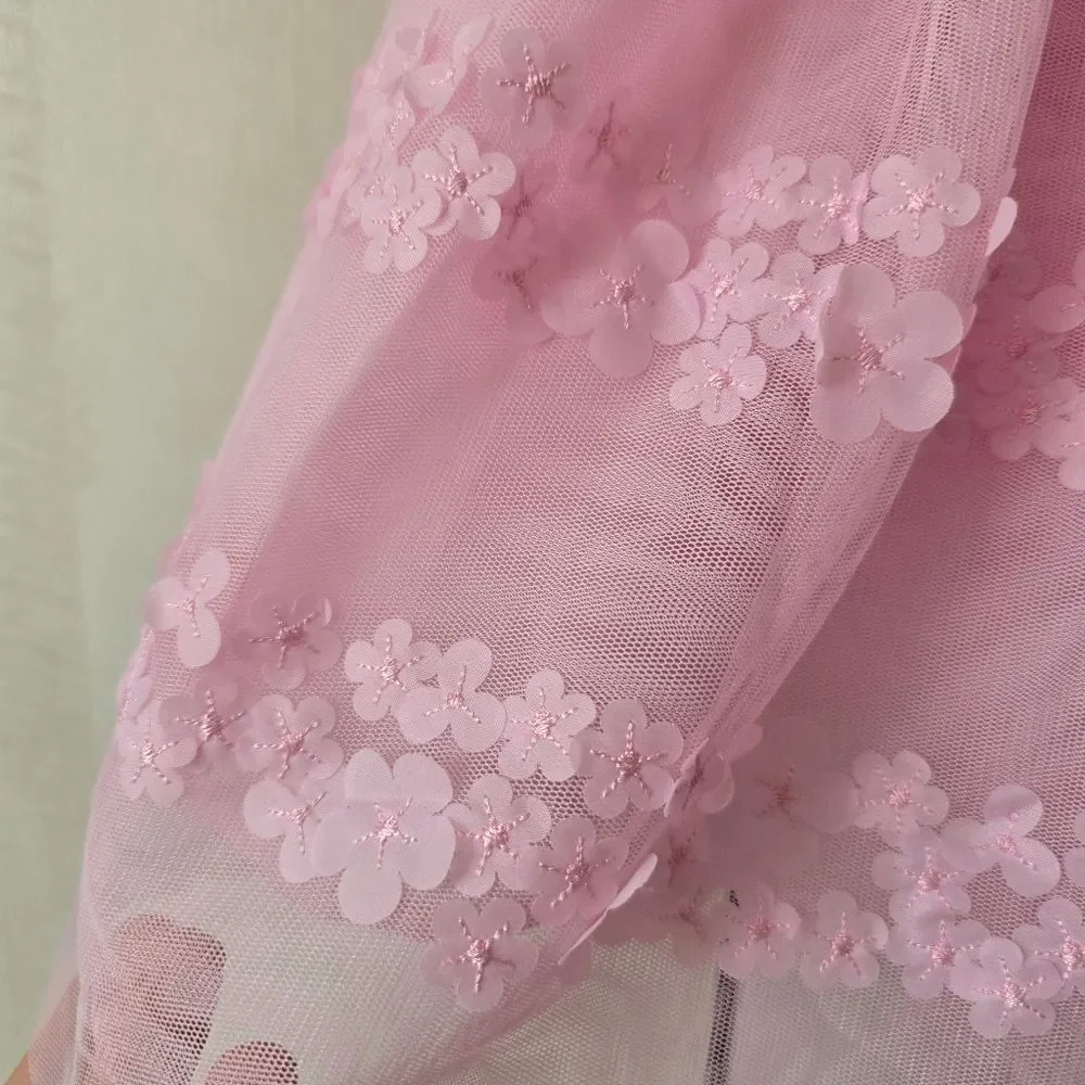 Blueberi Boulevard Baby Girls Embroidered Embellishment mesh dress 24 months